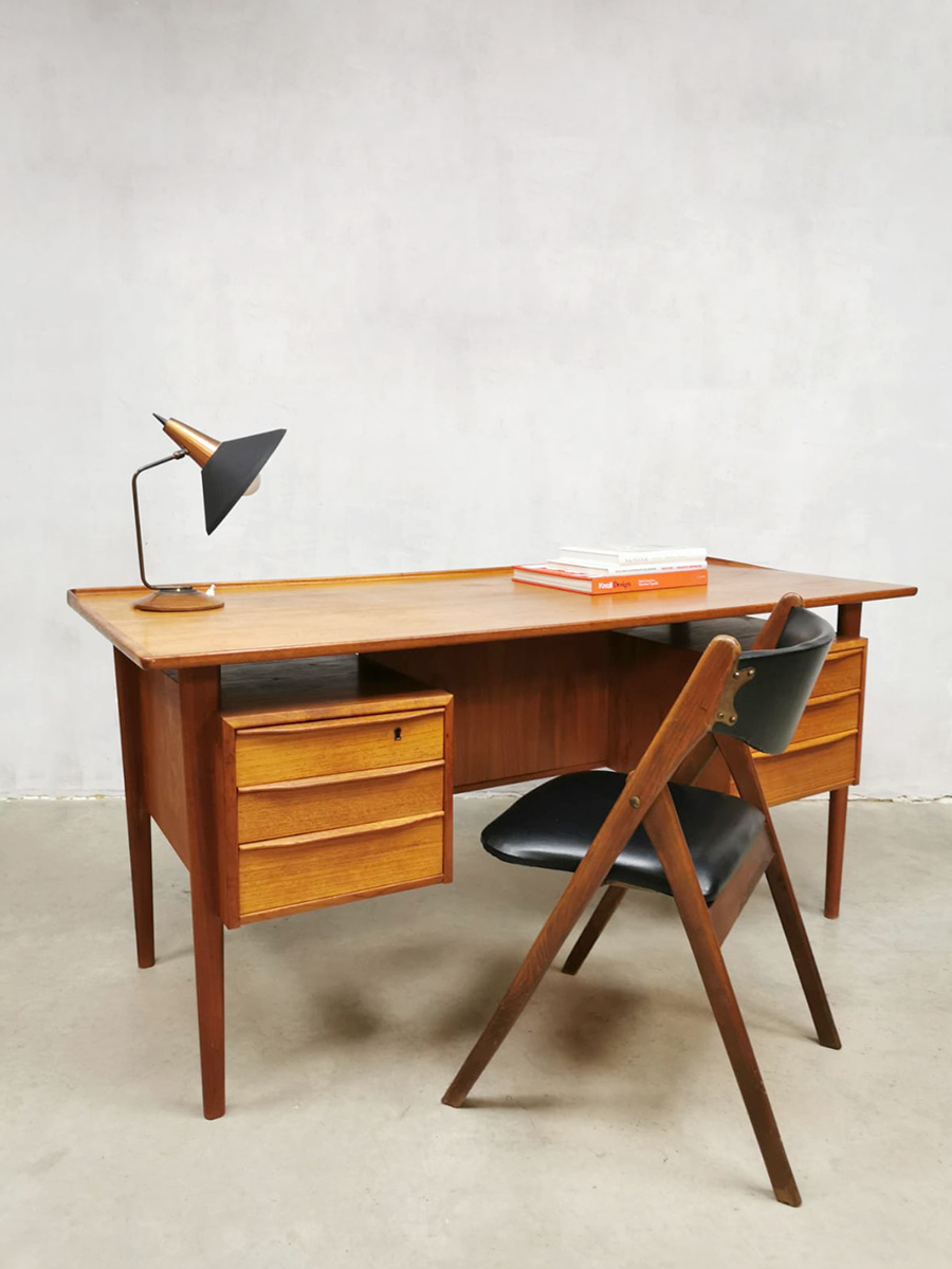 Danish midcentury design desk teak bureau Peter Lovig Nielsen