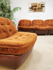 seventies vintage retro modular sofa chair Teddy lounge set
