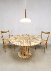 Midcentury Onyx marble dining table tafel Stone International 'Earth tones' Italy