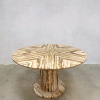Midcentury Onyx marble dining table tafel Stone International 'Earth tones'