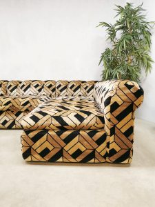 vintage velours elementen bank lounge sofa modular velvet design