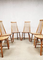 midcentury vintage design spinde back chairs eetkamer stoelen spijlen stoelen retro