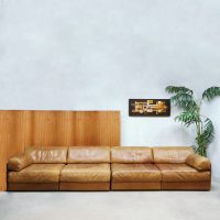 Vintage Swiss design leather modular 4 seater sofa lounge bank DS76 De Sede