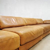 Midcentury Swiss design leather sofa daybed