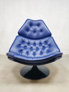 vintage Dutch desing Artifort swivel chair ottoman Geoffrey Harcourt midcentury modern