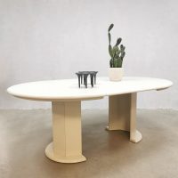 Vintage round extendable dining table eetkamer tafel Kondor