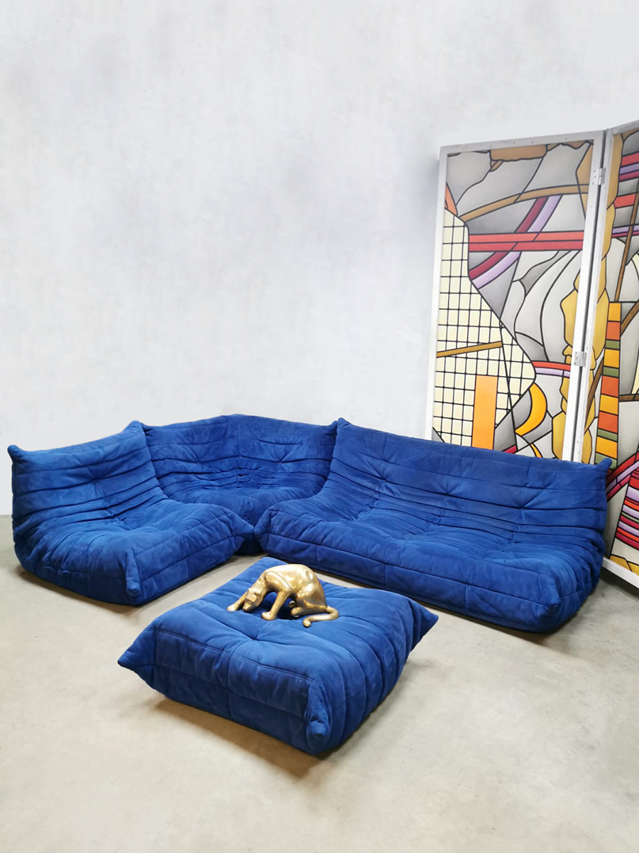 Vintage design lounge set sofa chair ottoman bank Togo Ligne Roset Michel Ducaroy