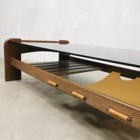 Vintage design coffee table smoked glass top