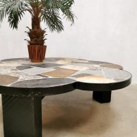 Vintage Dutch design brutalist slate stone coffee table stenen salontafel 'rocks'