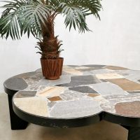 Vintage Dutch design brutalist slate stone coffee table stenen salontafel 'rocks'