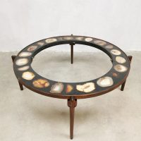 Vintage design stone coffee table agate salon tafel agaten stenen tafel