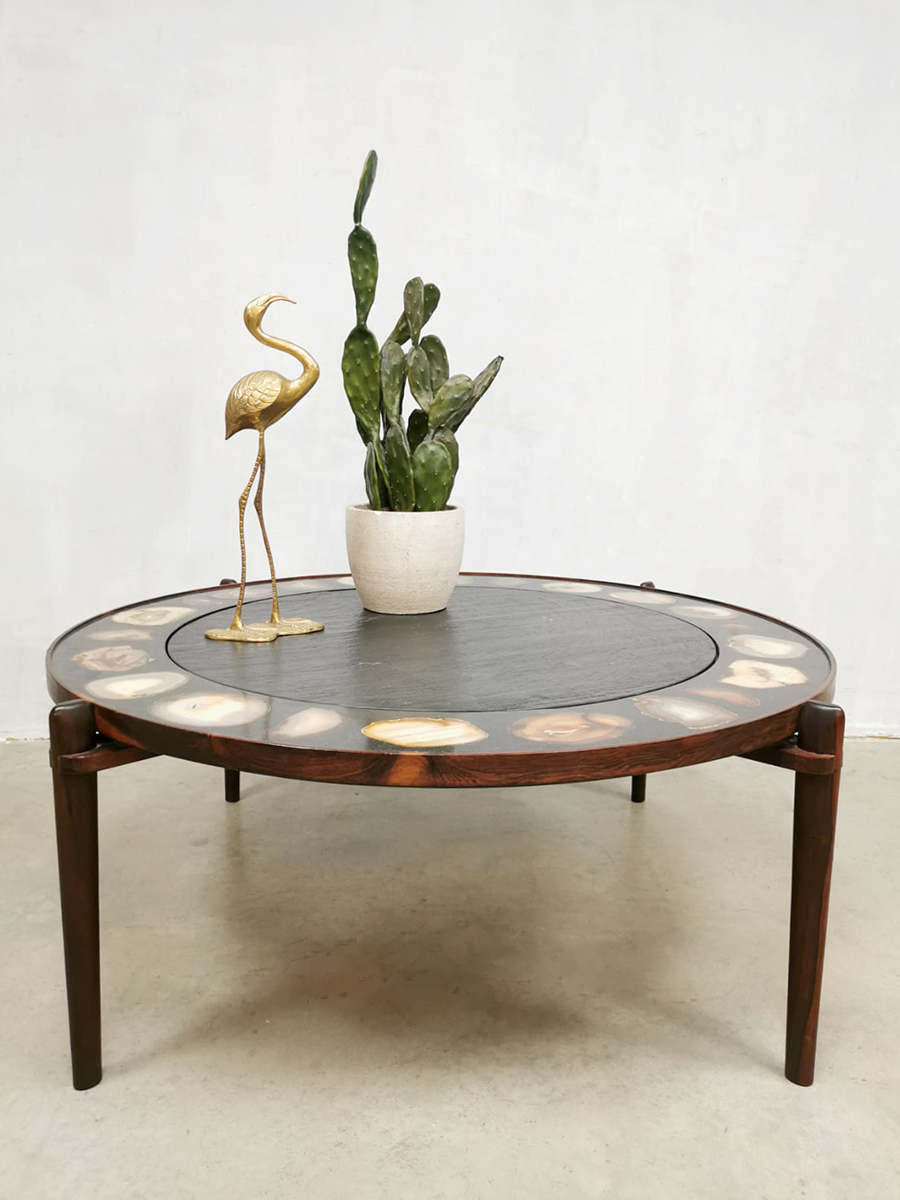 Vintage design coffee table salontafel agate Heinz Lillenthal
