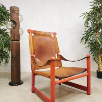 Vintage leather armchair safari chair lounge chair fauteuil 'Safari vibes'