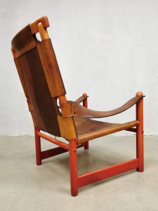 Vintage leather armchair safari chair lounge chair fauteuil 'Safari vibes'