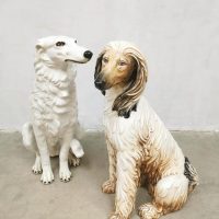 Vintage Italian ceramic dog statue sculpture porseleinen hond