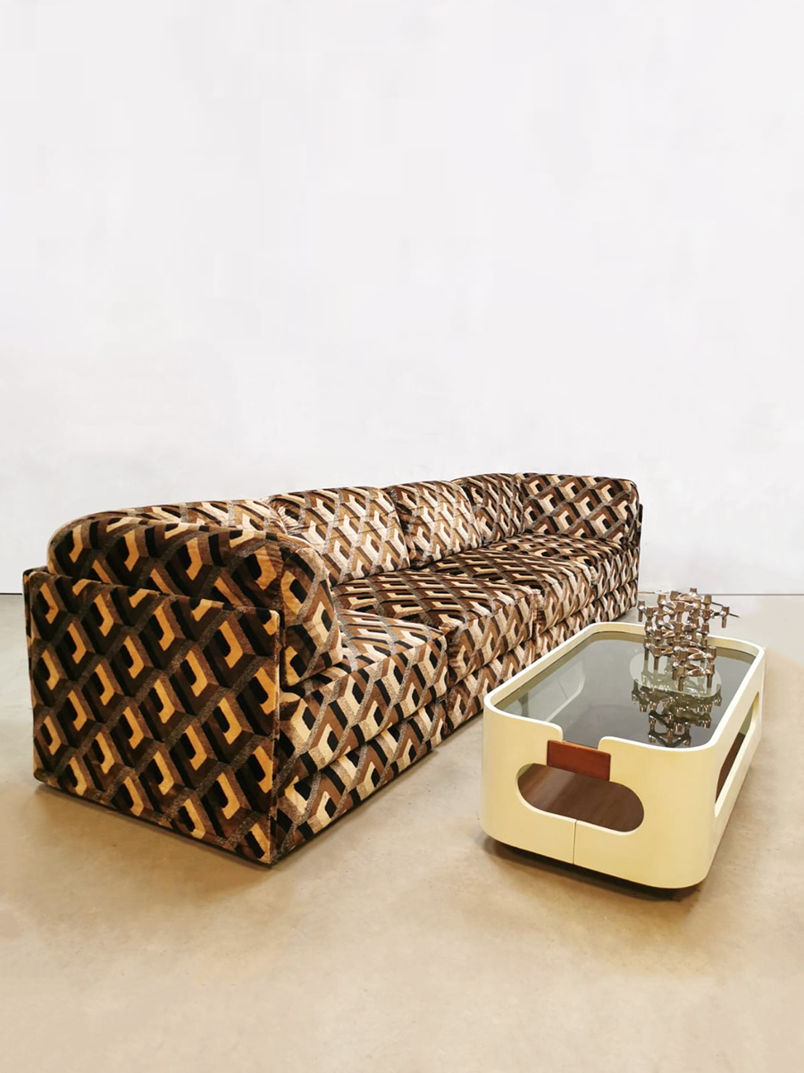 Vintage pattern modular sofa elementen lounge bank 'Geometric'