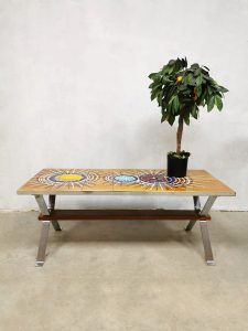 Vintage sixties tile table coffee table salontafel tegeltafel jaren 60