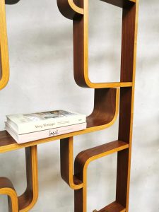 Vintage design wall unit Ludvik Volak room divider Drevopodnik Holesov