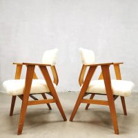 Vintage midcentury Dutch design arm chairs 1950s