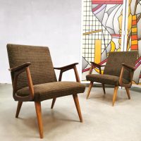 Vintage Dutch design armchairs lounge Wébé Louis van Teeffelen
