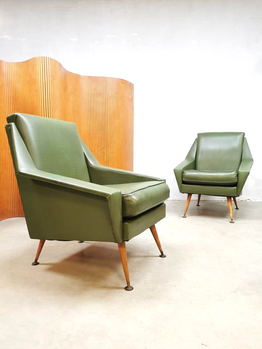 retro vintage design armchairs 1950s lounge fauteuils stoelen