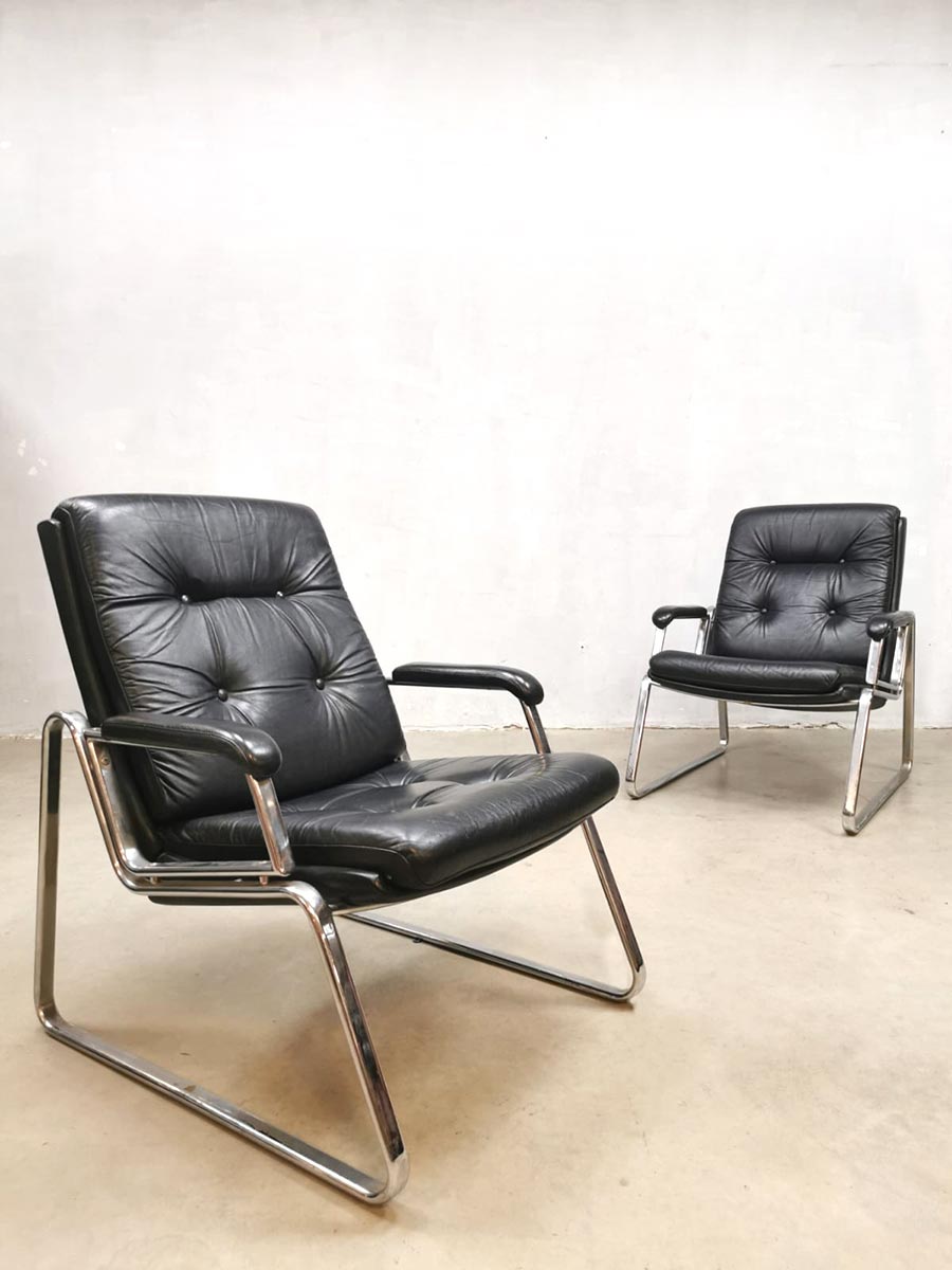 Vintage design arm chairs lounge fauteuils Gerd Lange voor Drabert