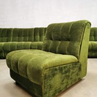 Vintage modular sofa modulaire lounge bank green velvet 'Bohemian'
