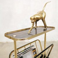 Vintage brass side table magazine holder lectuurbak MB Italy