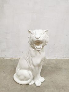 Italian Vintage design white tiger witte tijger ceramic V. Bassano