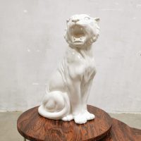 Vintage Italian design ceramic white tiger witte tijger V. Bassano