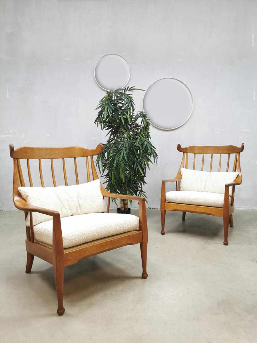 Bestwelhip vintage midcentury design spijlenstoel spindle back armchairs