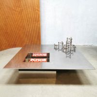 Vintage Italian design chrome coffee table salontafel 'minimalism'