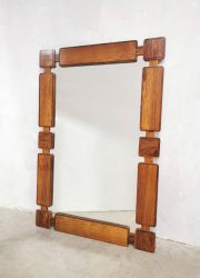 Danish vintage design rosewood wall mirror palissander spiegel XL