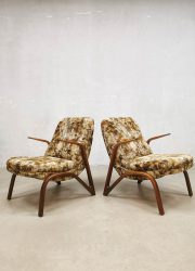Midcentury modern arm chairs lounge fauteuils 'hairpin legs'