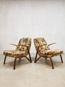 Midcentury modern armchairs lounge fauteuils Paul Bode Federholz-Gesellschaft OHG