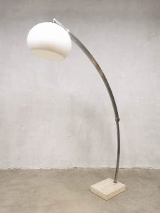 Italian space age vintage design lamp lighting style of Guzzini Arc marble