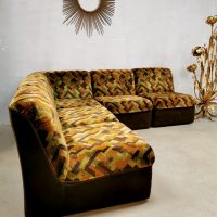 Vintage design modular sofa velvet bank Multicolor Geometric