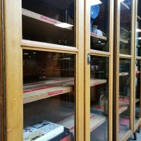 vintage retro houten labo kast cabinet
