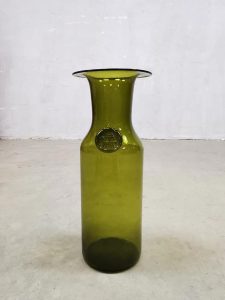 Vintage midcentury Danish design vase Holmegaard vaas 'Green Spirit'