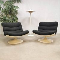 Vintage Dutch design swivel chairs draaifauteuil Geoffrey Harcourt Artifort F978