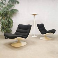 Vintage Dutch design swivel chairs draaifauteuil Geoffrey Harcourt Artifort F978