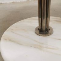 Design Italy desk table lamp lighting marble base chrome metal shade