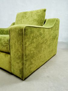 Vintage design eclectic green velvet armchairs 'Bohemian chic'