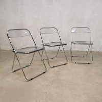 Italiaans design chairs Piretti 1970s set of 3