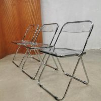 Retro Italy design vintage '70s Plia Castelli folding chairs Piretti