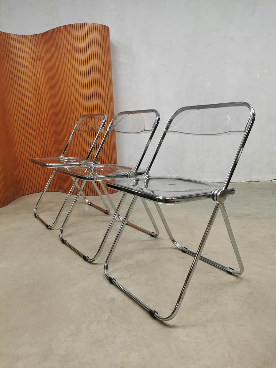 Retro Italy design vintage '70s Plia Castelli folding chairs Piretti