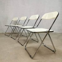 Retro design Italy folding chairs white Anonima Castelli Giancarlo Piretti