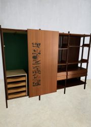 Italian vintage midcentury design wardrobe cabinet kast 'sliding doors'
