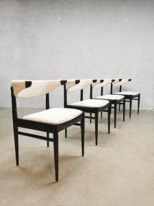 Vintage Dutch design dining chairs eetkamerstoelen 'Boucle'