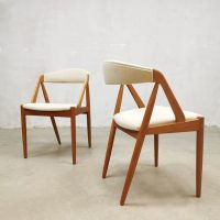 Midcentury retro design dining chairs stoelen Kai Kristiansen Schou Andersen